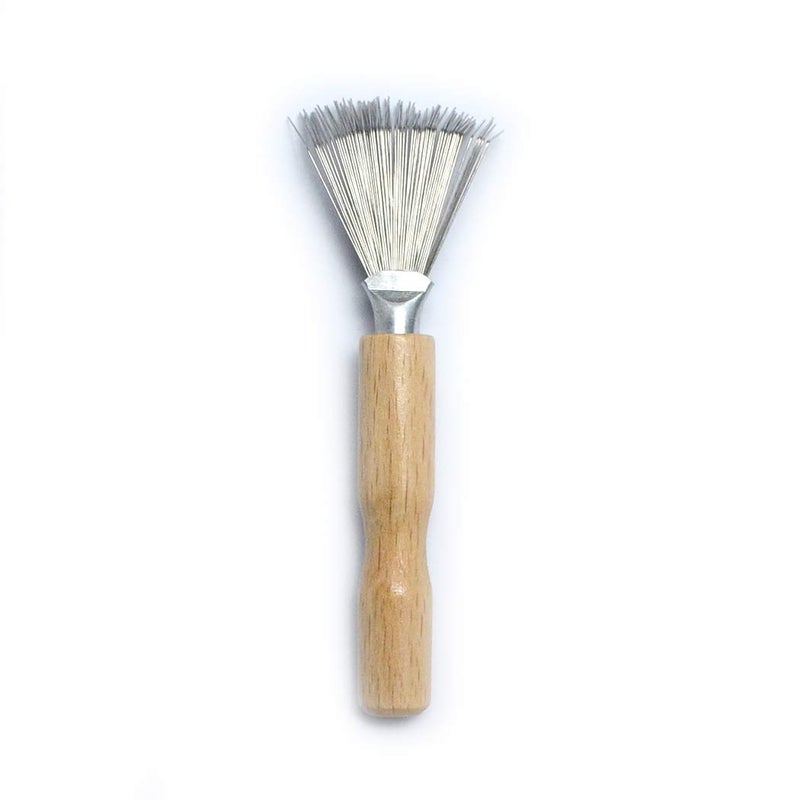 Luwigs Metal Wire Rake Wooden Handle Comb for Home Salon - Hair Dirt Removal Cleaning Tool - Image 4